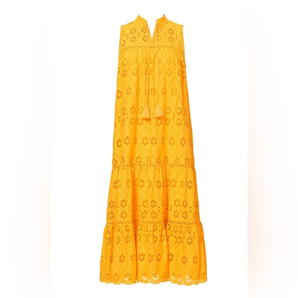 KATE SPADE New York Yellow Eyelet Patio Dress Size Small